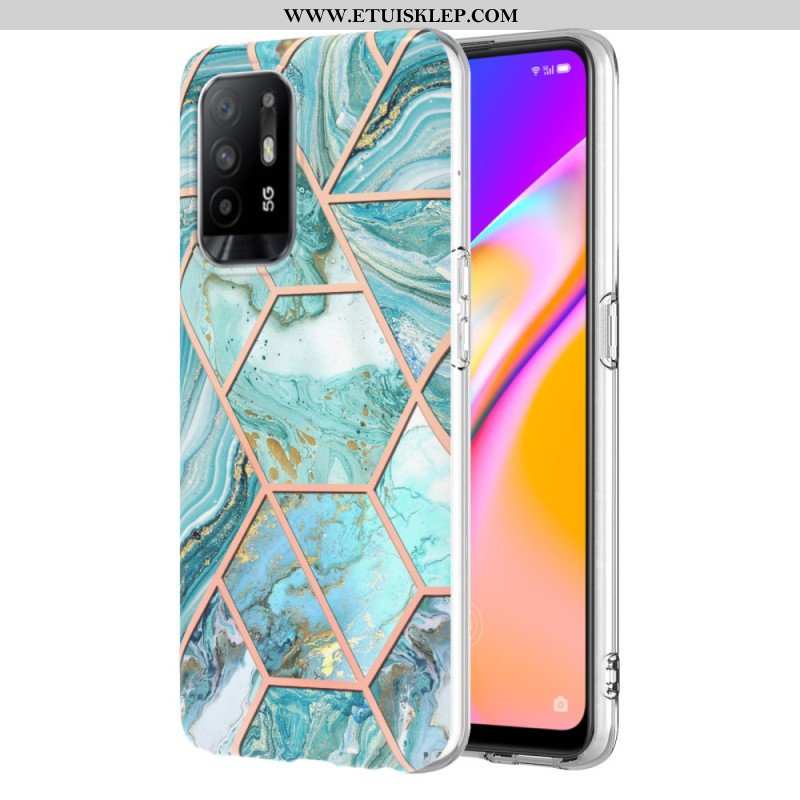 Etui do Oppo A94 5G Błyszczący Geometryczny Marmur